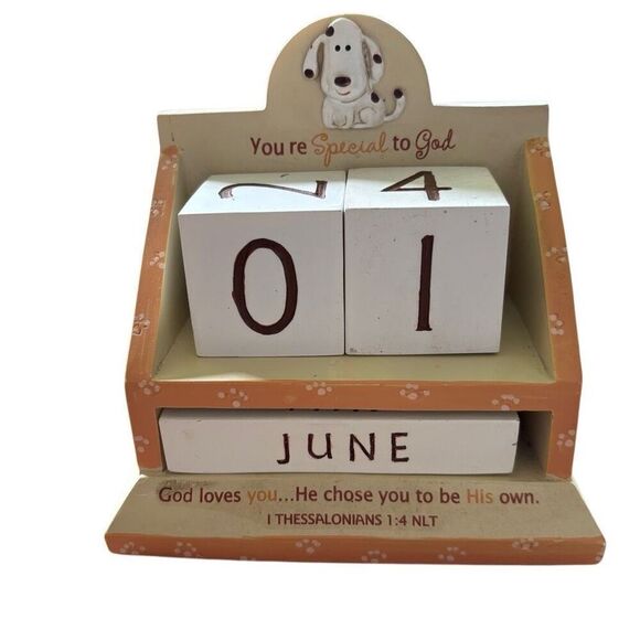 Dayspring Wooden Block Perpetual Calendar You’re Special To God - Picture 1 of 7